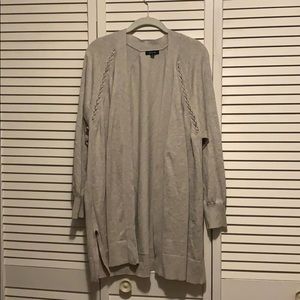 Beige boyfriend length cardigan
